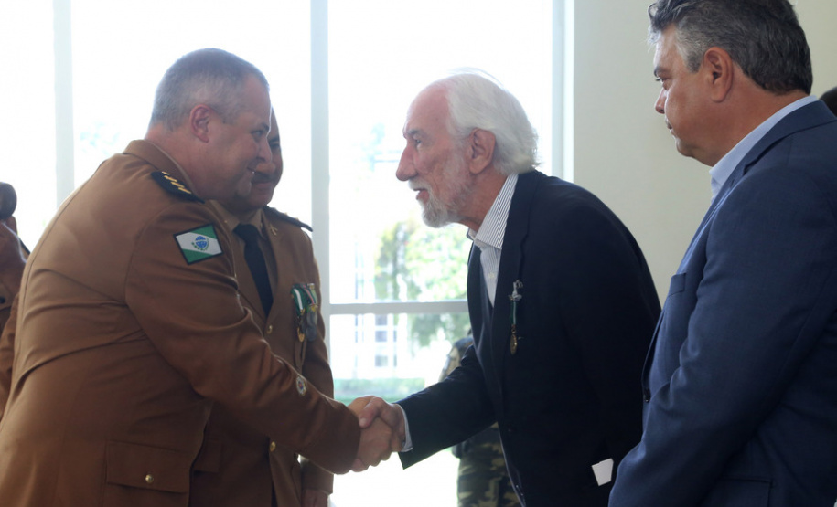 Batalhão da Policia Ambiental comemora 62 anos, vice governador Darci Piana recebe medalha do mérito ambiental.
Foto Gilson Abreu/ANPr