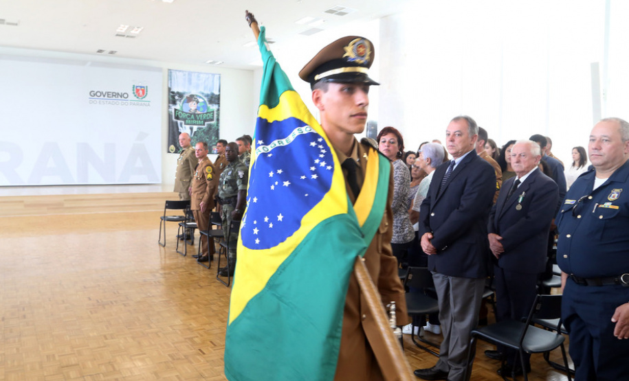 Batalhão da Policia Ambiental comemora 62 anos, vice governador Darci Piana recebe medalha do mérito ambiental.
Foto Gilson Abreu/ANPr