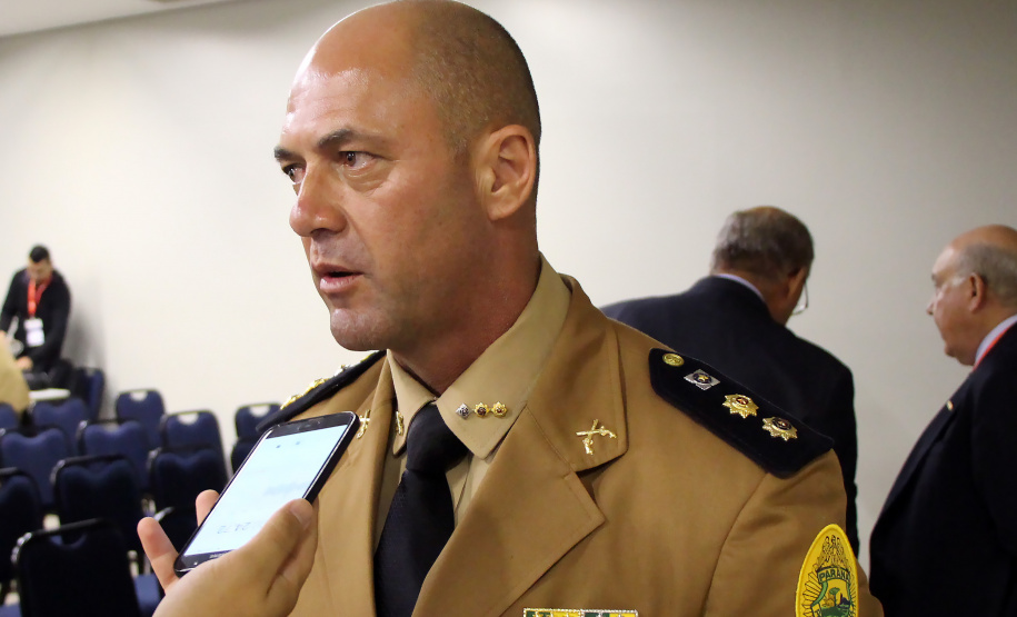 Pinhais, 11 de abril de 2019. Palestra do Cel. Hudson na Expotrade