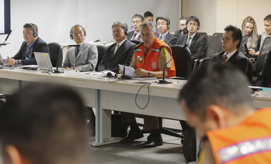 Reunião da Defesa Civil, Simepar e Jica, para discutir resultados do projeto de monitoramento metereológico por radar. N/F: coordenador da Defesa Civil do Paraná, cel. Ricardo Silva.Curitiba, 22-04-19.Foto: Arnaldo Alves / ANPr.