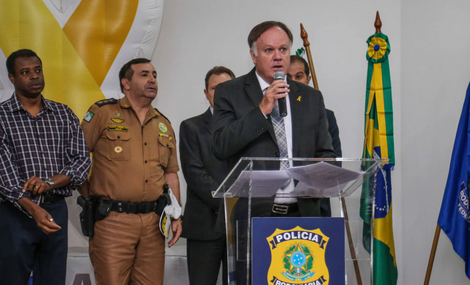 O vice-governador Darci Piana participou do lançamento do Maio Amarelo, na seda da Polícia Rodoviária Federal. Foto: Geraldo Bubniak/ANPr