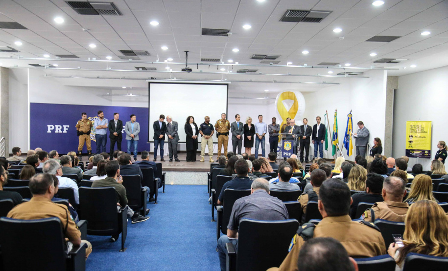 O vice-governador Darci Piana participou do lançamento do Maio Amarelo, na seda da Polícia Rodoviária Federal. Foto: Geraldo Bubniak/ANPr