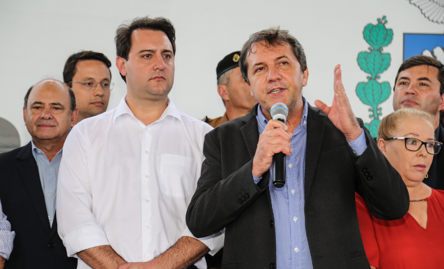 O governador Carlos Massa Ratinho Junior lança o programa Escola Segura. Foz do Iguaçu, 09/05/2019 - Foto: Geraldo Bubniak/ANPr