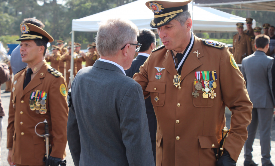 São Jose dos Pinhais, 20 de Maio de 2019. Dia do Patrono da PMPR. Entrega de Medalha Cel Sarmento pelo Comandante Geral Cel Pericles ha uma das autoridades presente.