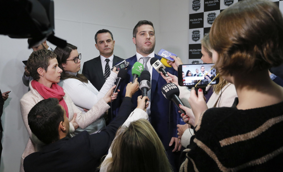 Coletiva na Delegacia de Combate a Corrupção, sobre a Operação Peça Chave. N/F: delegado Guilherme Dias.Curitiba, 28-05-19Foto: Arnaldo Alves / ANPr.
