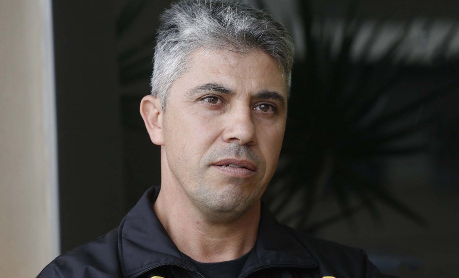 Sargento Maurício Fogaça, tese de mestrado sobre drogas.Curitiba, 31-05-19.Foto: Arnaldo Alves / ANPr.