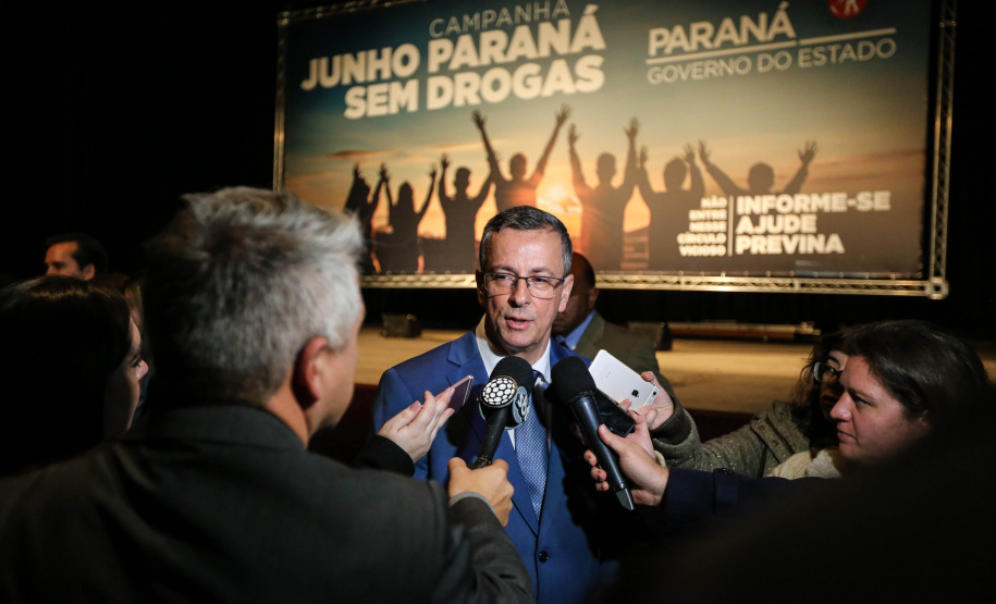O governador Carlos Massa Ratinho Junior lança nesta terça-feira (04) no  auditório Poty Lazzarotto do Museu Oscar Niemeyer,  a campanha Junho Paraná Sem Drogas. O mês inteiro será dedicado à conscientização e prevenção quanto ao uso de entorpecentes.  Curitiba, 04/06/2019 -Foto: Geraldo Bubniak/ANPr