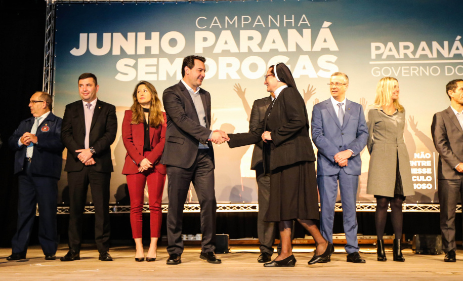 O governador Carlos Massa Ratinho Junior lança nesta terça-feira (04) no  auditório Poty Lazzarotto do Museu Oscar Niemeyer,  a campanha Junho Paraná Sem Drogas. O mês inteiro será dedicado à conscientização e prevenção quanto ao uso de entorpecentes.  Curitiba, 04/06/2019 -Foto: Geraldo Bubniak/ANPr