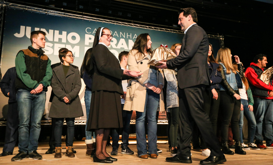 O governador Carlos Massa Ratinho Junior lança nesta terça-feira (04) no  auditório Poty Lazzarotto do Museu Oscar Niemeyer,  a campanha Junho Paraná Sem Drogas. O mês inteiro será dedicado à conscientização e prevenção quanto ao uso de entorpecentes.  Curitiba, 04/06/2019 -Foto: Geraldo Bubniak/ANPr