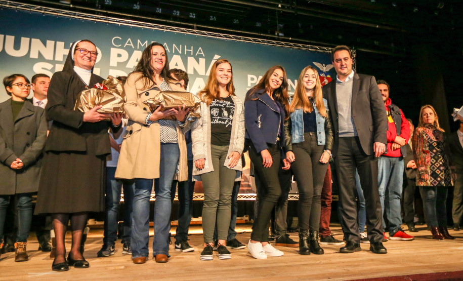 O governador Carlos Massa Ratinho Junior lança nesta terça-feira (04) no  auditório Poty Lazzarotto do Museu Oscar Niemeyer,  a campanha Junho Paraná Sem Drogas. O mês inteiro será dedicado à conscientização e prevenção quanto ao uso de entorpecentes.  Curitiba, 04/06/2019 -Foto: Geraldo Bubniak/ANPr