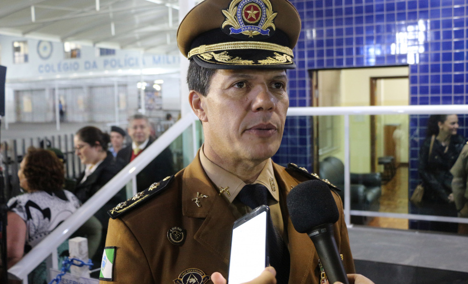 Curitiba, 07 de agosto de 2019. Aniversario Colegio da Policia Militar. Foto: entrevista Cel. Prates
