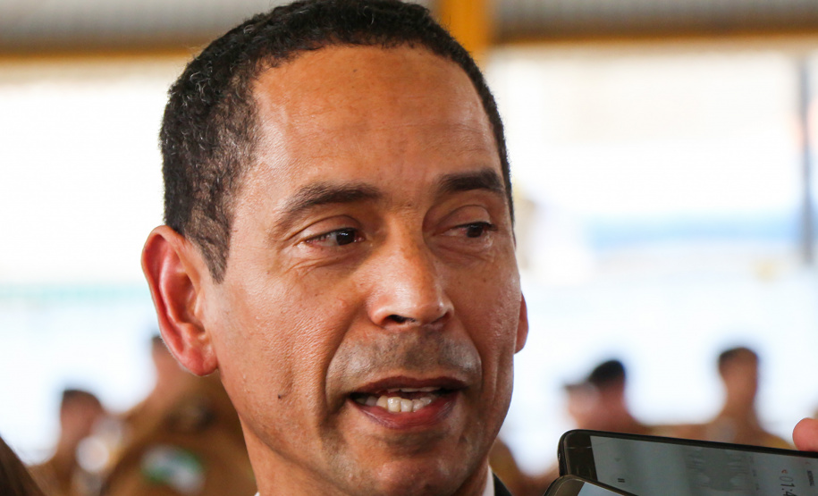 São Jose dos Pinhais, 11 de Setembro de 2019. Escola Segura. Foto: entrevista Secretario De Segurança do Estado do Parana Ten Cel Marinho.