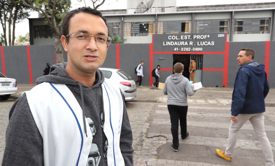 Escola Segura - Colégio Estadual Profa. Lindaura R. Lucas. N/F: prof. Silvestre Costa.São José dos Pinhais, 13-09-19.Foto: Arnaldo Alves / AEN.