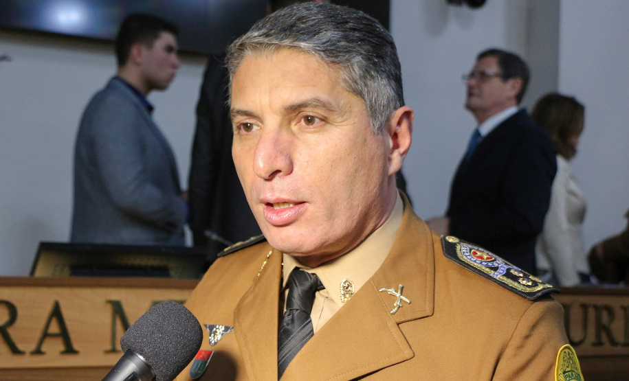 Curitiba, 25 de Setembro de 2019. Comandante Geral Pericles de Matos recebe titulo de Cidadão Honorario de Curitiba. Foto: entrevista Comandante Geral Pericles de Matos.