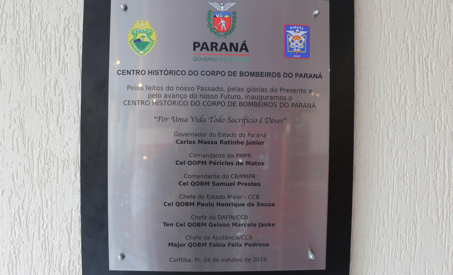 03-10-2019 Inauguração Centro Historico Corpo de Bombeiros.. Curitiba, 03 de Outubro de 2019. Inauguração Centro Historico Corpo de Bombeiros.