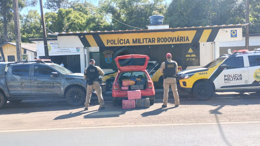 PMPR apreende 182 quilos de maconha e prende homem em Francisco Beltrão